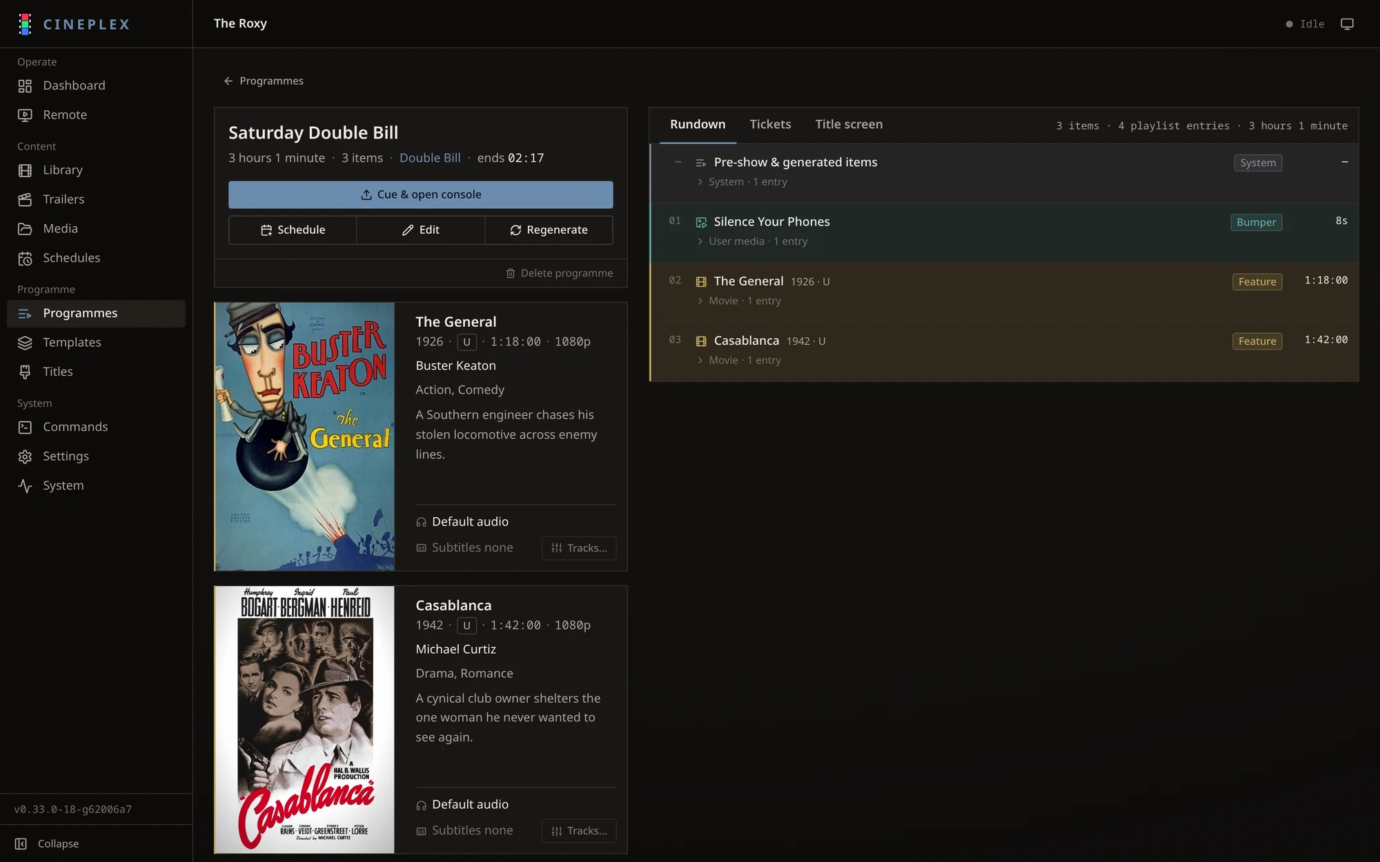 A double bill programme